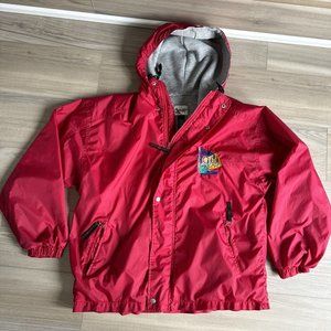 Vintage Walt Disney World Red‎ Mickey Mouse Embroidered Hooded Jacket  Medium